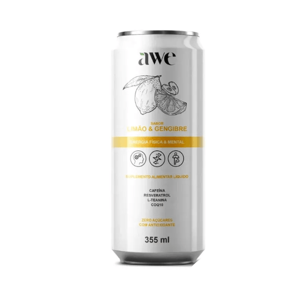 Energético Sabor Limão e Gengibre Awe – 355ml