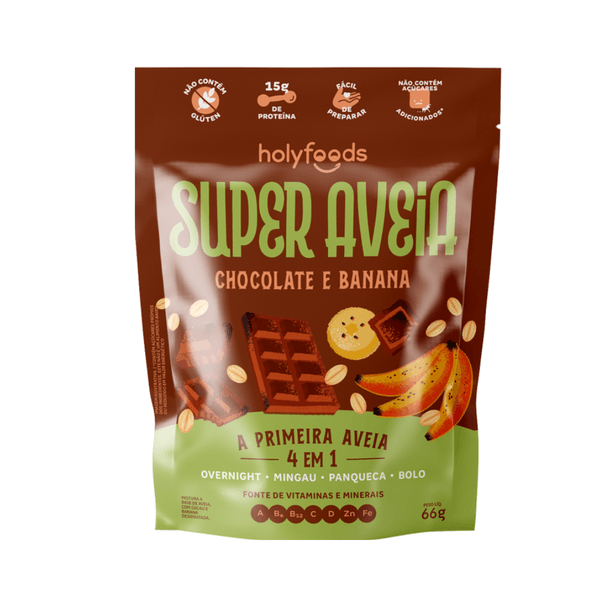 Super Aveia Chocolate e Banana Holyfoods -66g