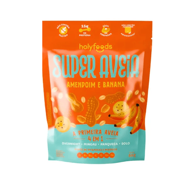 Super Aveia Amendoim e Banana Holyfoods -66g