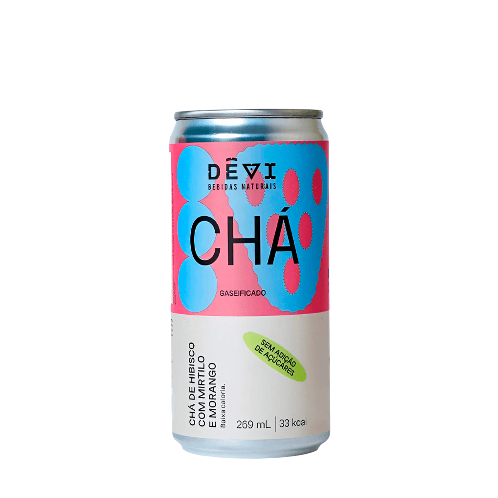 Chá Gaseificado de Hibisco, Mirtilo e Morango Devi -269ml