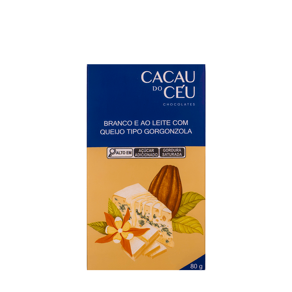 Chocolate Branco com Queijo Gorgonzola Cacau do Céu - 80g