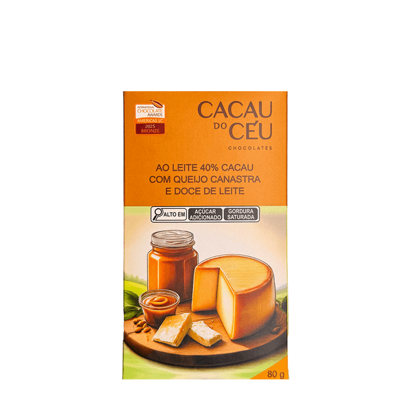 Chocolate 40% Queijo Canastra Doce de Leite Cacau do Céu - 80g