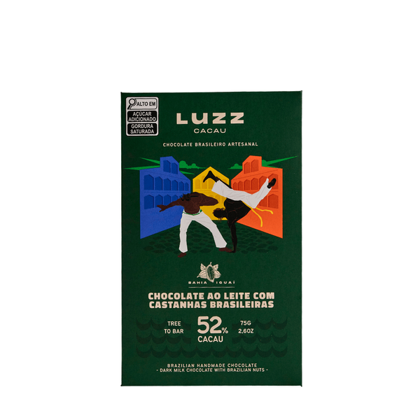 Chocolate ao Leite com Castanhas 52% Luzz Cacau – 75g