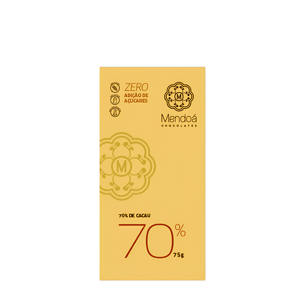 Chocolate 70% de Cacau Sem Açúcar Mendoá – 75g