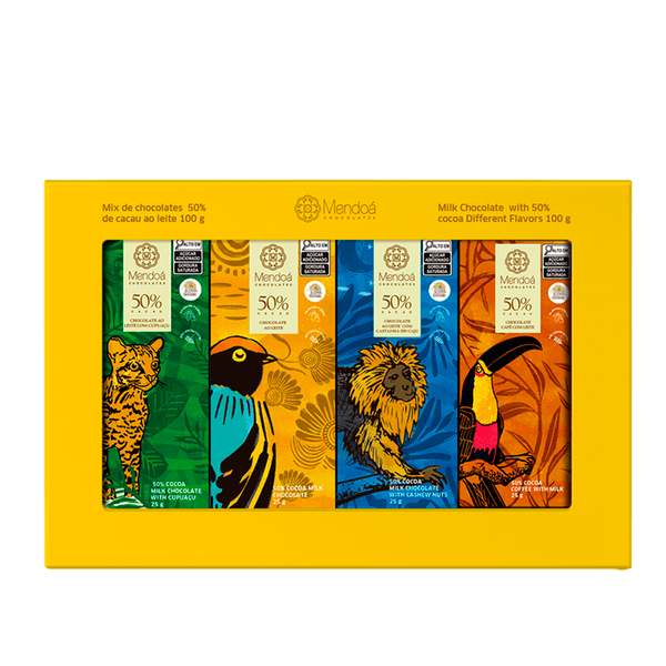 Mix de Chocolates Brasilis 50% Cacau ao Leite Mendoá - 100g