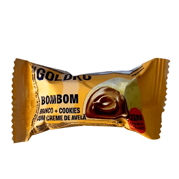 Bombom Chocolate Branco Cookies e Avelã Goldko - 15g
