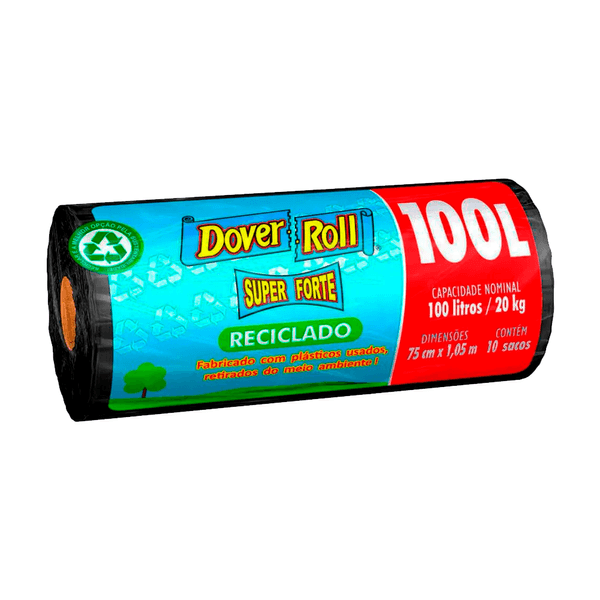 Saco para Lixo Preto Dover Roll - 100l