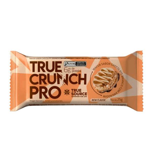 Wafer Crunch Chocolate Branco com mendoim True - 25g