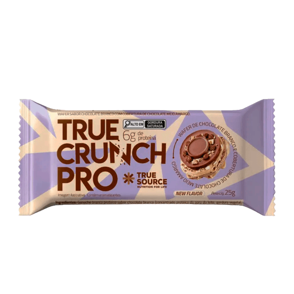 Wafer Crunch Chocolate Meio Amargo Sem Açúcar True - 25g