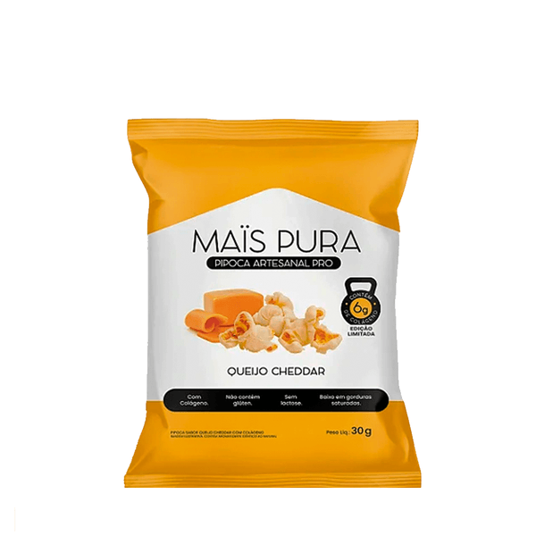 Pipoca Cheddar Pro Queijo com Colágeno Mais Pura – 30g