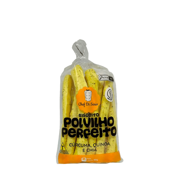 Biscoito Polvilho Cúrcuma Quinoa Chef Chia Di Serio 80g