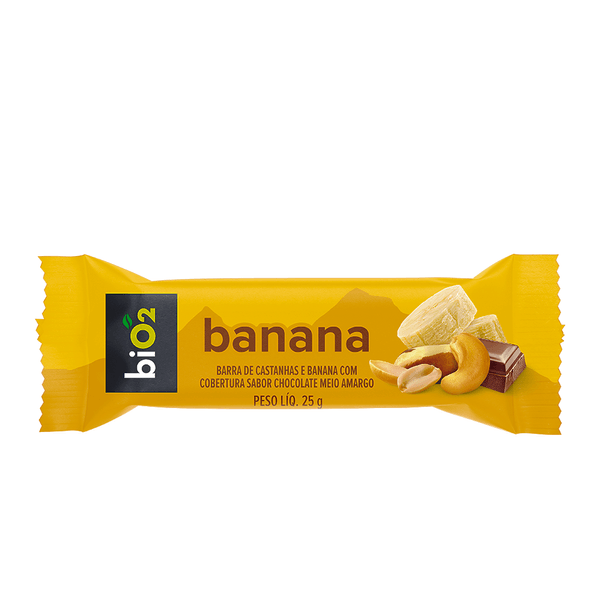 Barra de Castanhas e Banana biO2 25g
