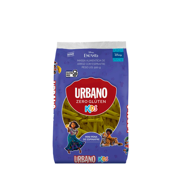 Macarrão Penne de Arroz com Espinafre Sem Glúten Kids Urbano – 500g