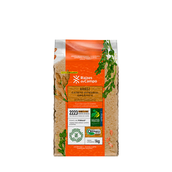 Arroz Cateto Integral Orgânico Raízes do Campo - 1kg