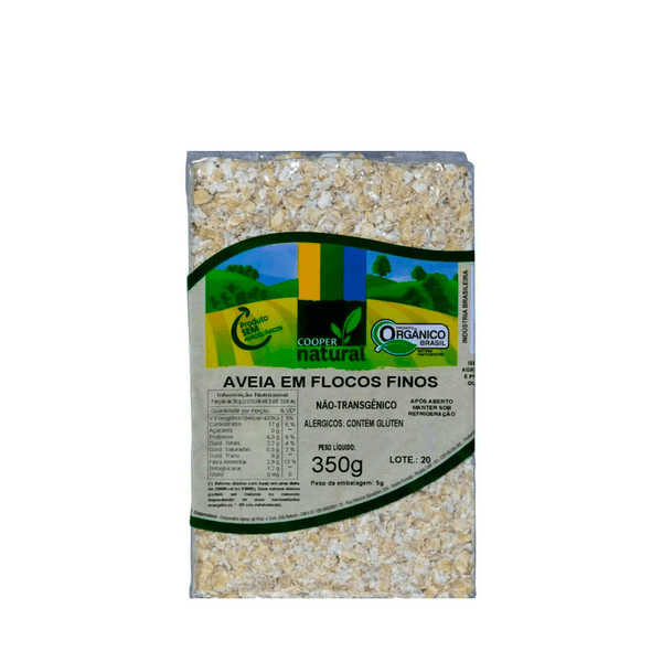 Aveia Flocos Finos Orgânica Coopernatural - 350g