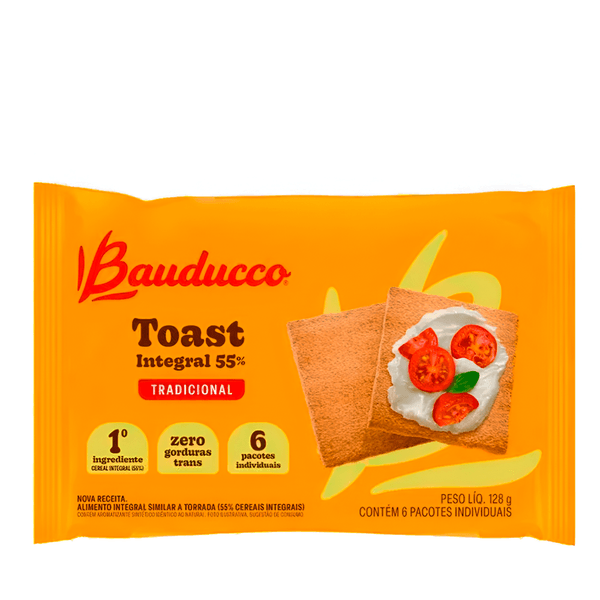 Biscoito Toast Integral 55% Tradicional Bauducco – 128g