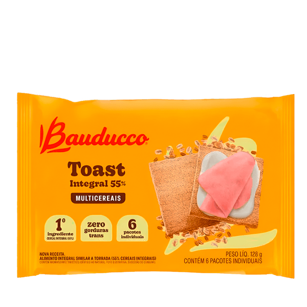 Biscoito Toast Integral 55% Multicereais Bauducco – 128g