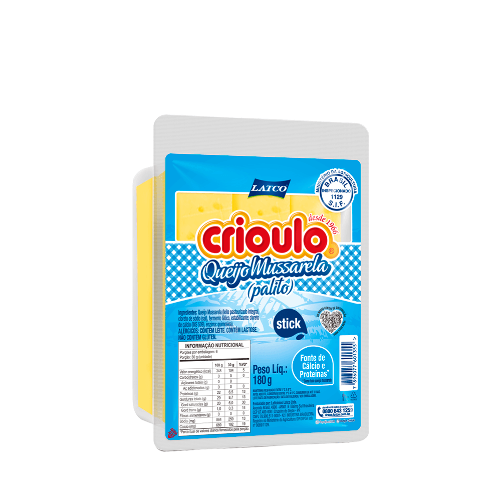 Queijo Mussarela Palito Crioulo – 180g
