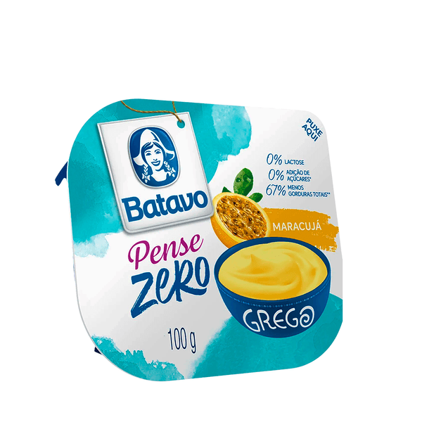 Iogurte Grego Pense Zero Desnatado Maracujá Batavo - 100g