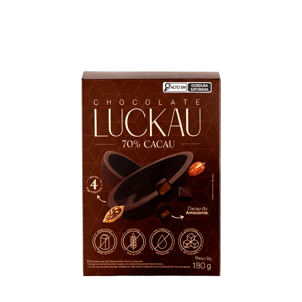 Ovo Chocolate 70% Sem Açúcar Luckau – 180g