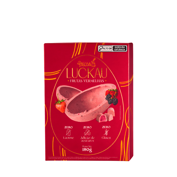 Ovo Chocolate Branco Frutas Vermelhas Luckau – 180g