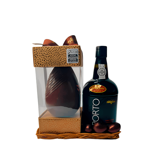 Presente de Páscoa Ovo de Chocolate Duo e Vinho do Porto – 3 Itens