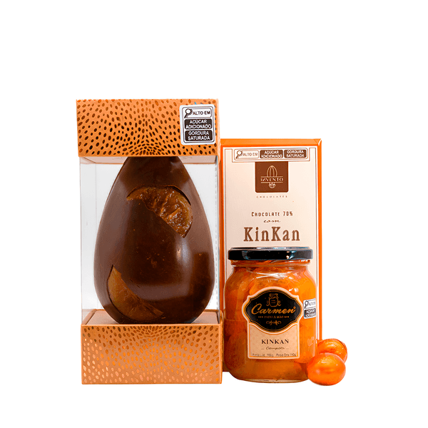 Presente de Páscoa Ovo de Chocolate com Laranja e Chocolates - 4 itens