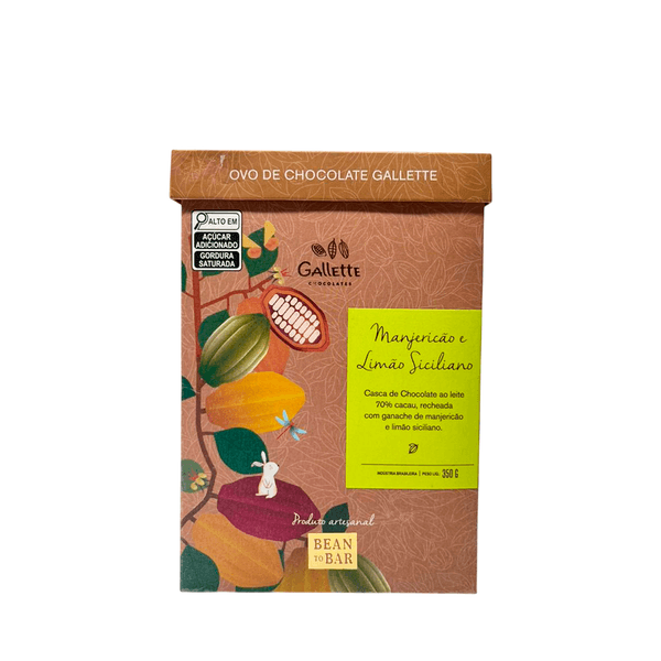 Ovo Chocolate Manjericão e Limão Siciliano Gallete - 350g