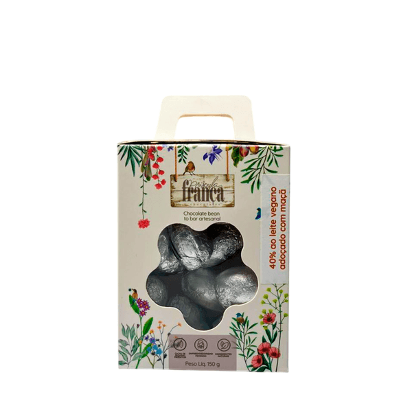 Ovo Chocolate 40% ao Leite Vegano Adoçado com Maçã Priscyla França - 150g