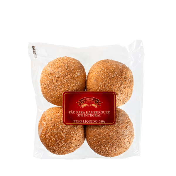 Pão de Hambúrguer Integral Casa Victoriana – 240g