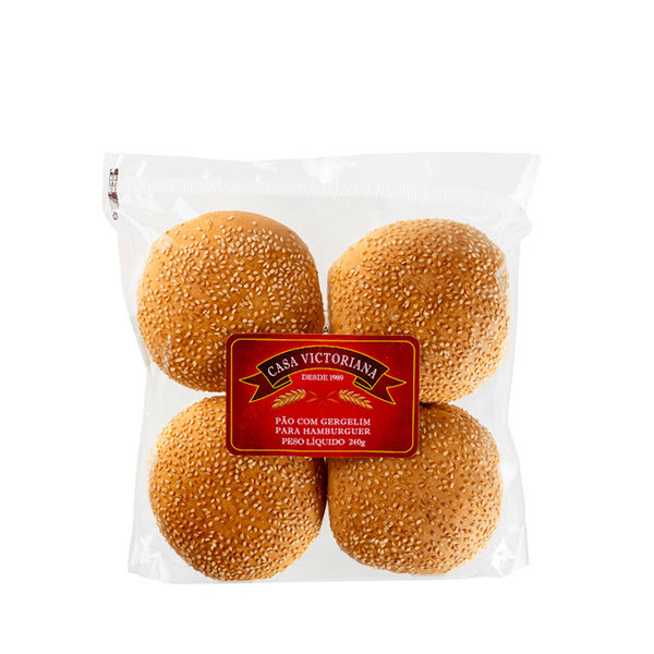 Pão com Gergelim para Hambúrguer Casa Victoriana – 240g
