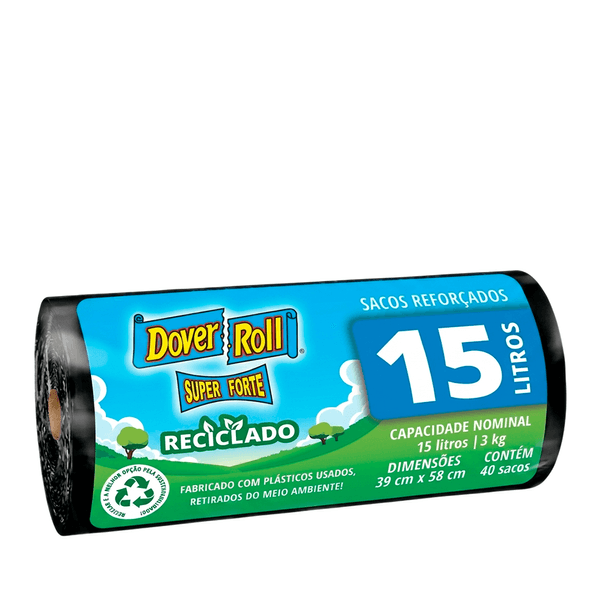 Saco para Lixo 15L Preto Dover Roll – 15L