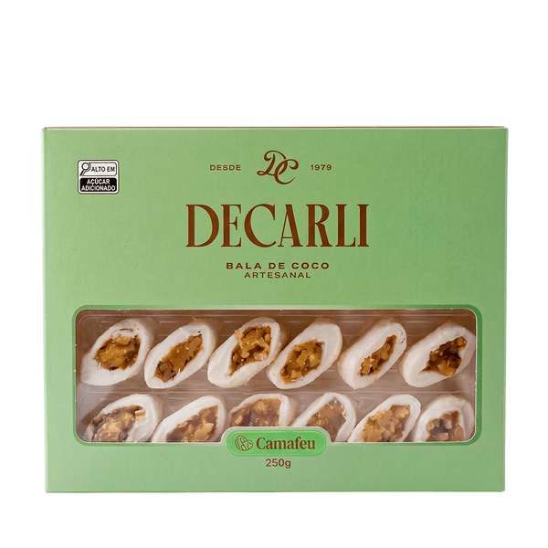 Bala de Coco Recheada Nozes Decarli - 250g