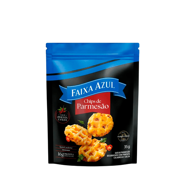 Chips de Parmesão Sabor Pimenta Calabresa e Salsa Faixa Azul – 35g
