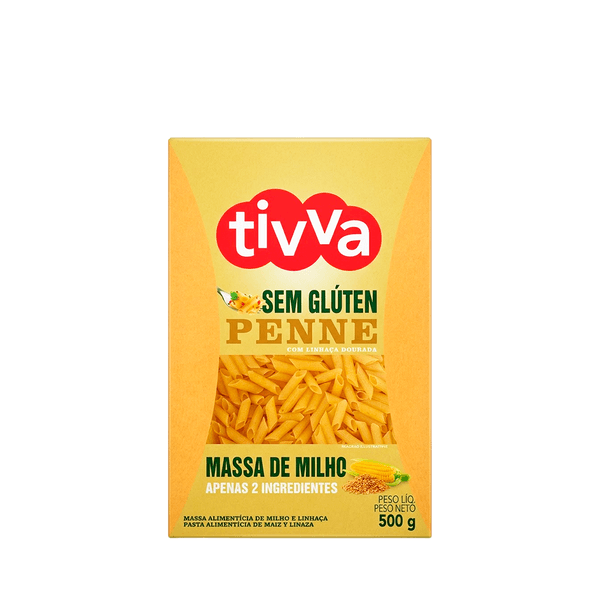 Macarrão Penne de Milho com Linhaça Dourada Tivva – 500g