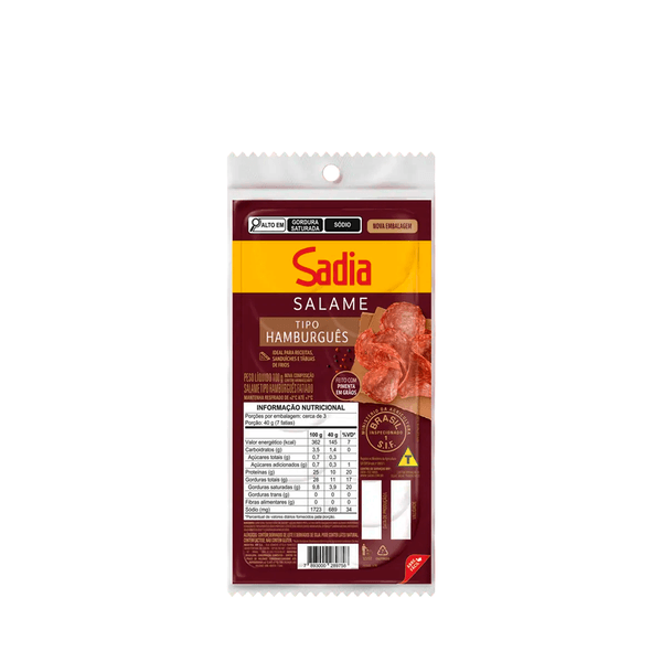 Salame Tipo Hamburguês Fatiado Sadia – 100g