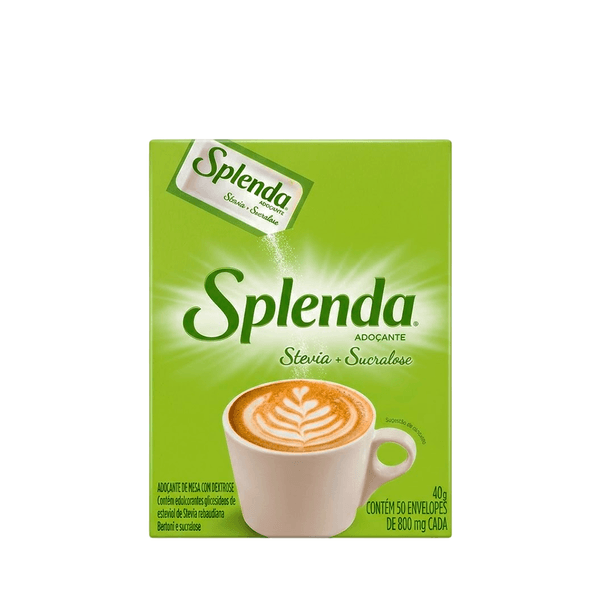 Adoçante Stevia + Sucralose Splenda – 40g (50 Envelopes)