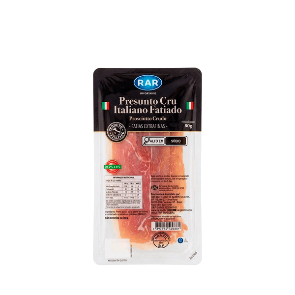 Presunto Cru Italiano Fatiado Fatias Extrafinas RAR – 80g