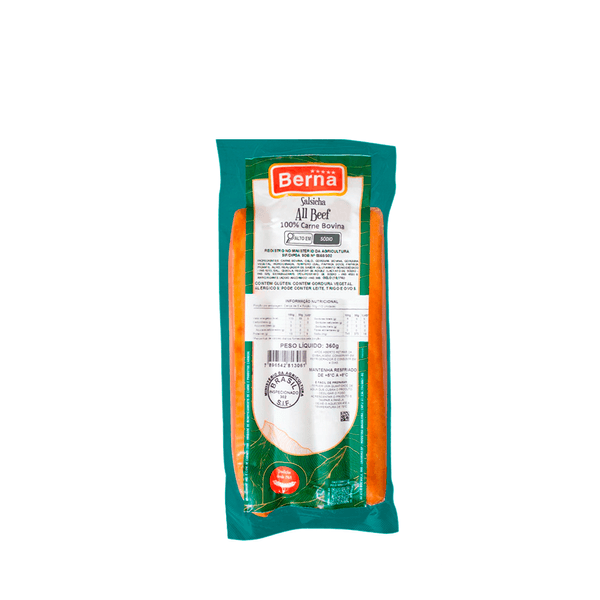 Salsicha All Beef 100% Carne Bovina Berna – 360g