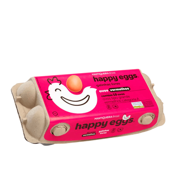 Ovos Mantiqueira Vermelho Happy Eggs Grande - 10 un