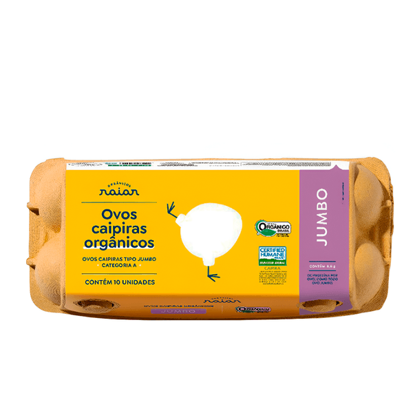 Ovos Raiar Vermelho Caipira Jumbo Orgânico - 10 un