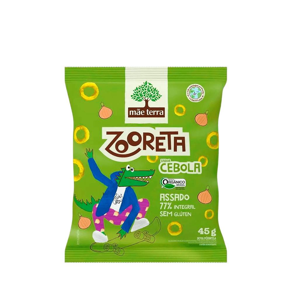 Salgadinho Zooreta sabor Cebola Mãe Terra – 45g