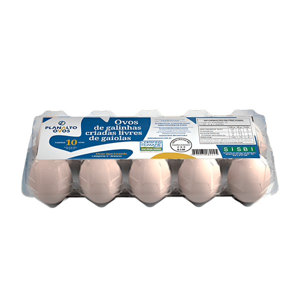 Ovos Planalto Branco Grande – 10 un