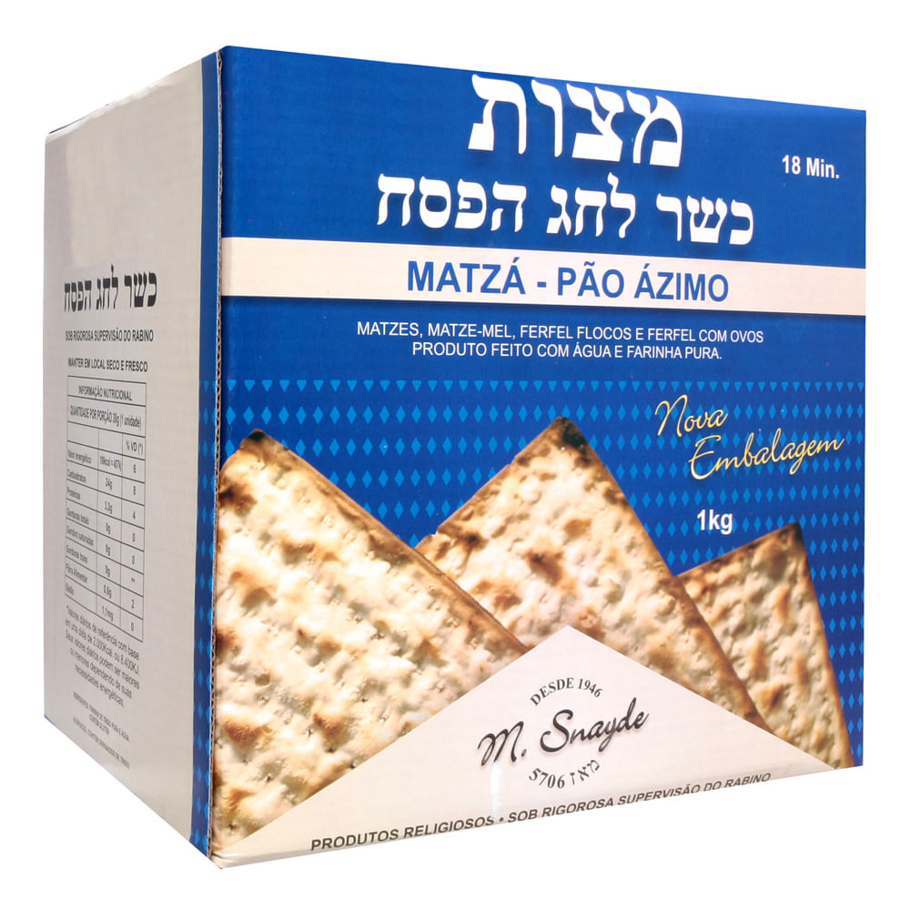 Matzá pão azimo M.Snayde 1kg - Casa Santa Luzia
