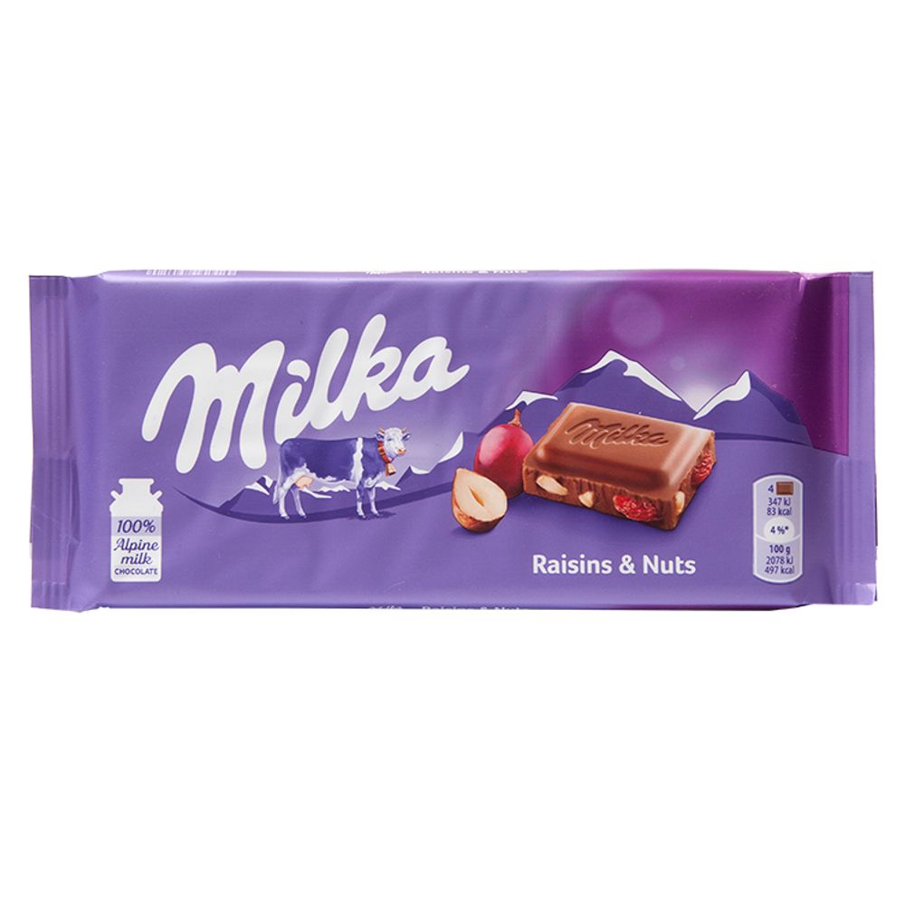 Chocolate Raisin & Nuty Milka 100g Casa Santa Luzia