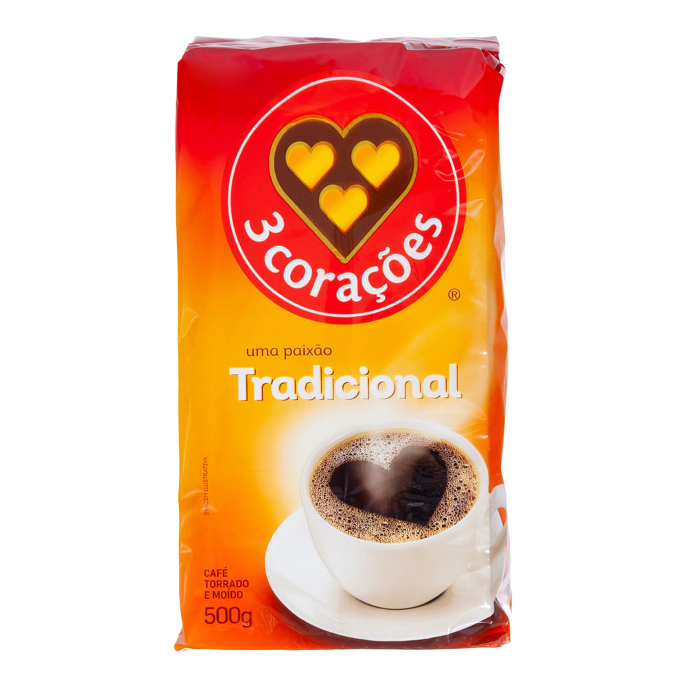 Café Torrado e Moído Vácuo Tradicional 3 Corações 250g