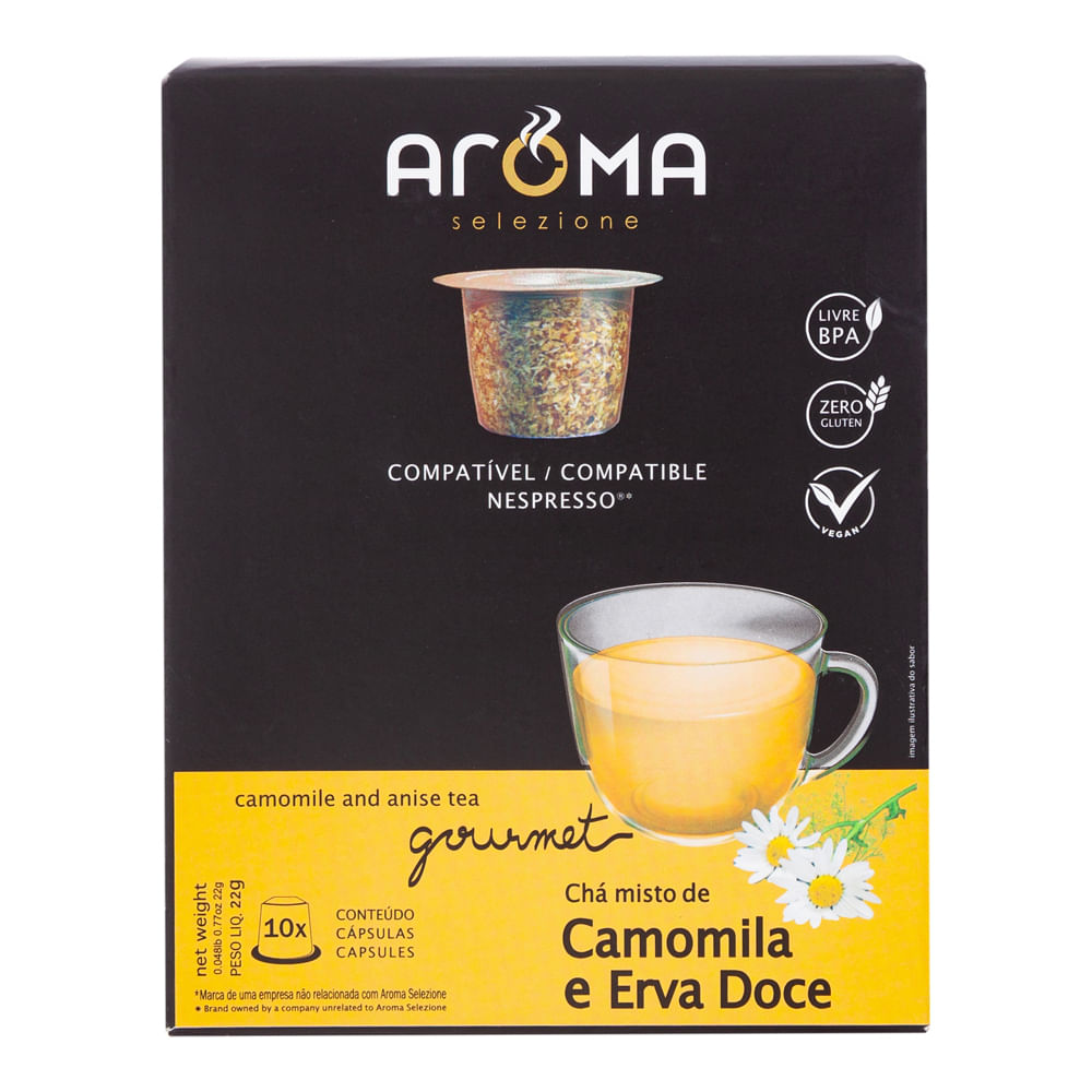 Chá Camomila Com Erva Doce Aroma Cápsulas 25g - Casa Santa Luzia