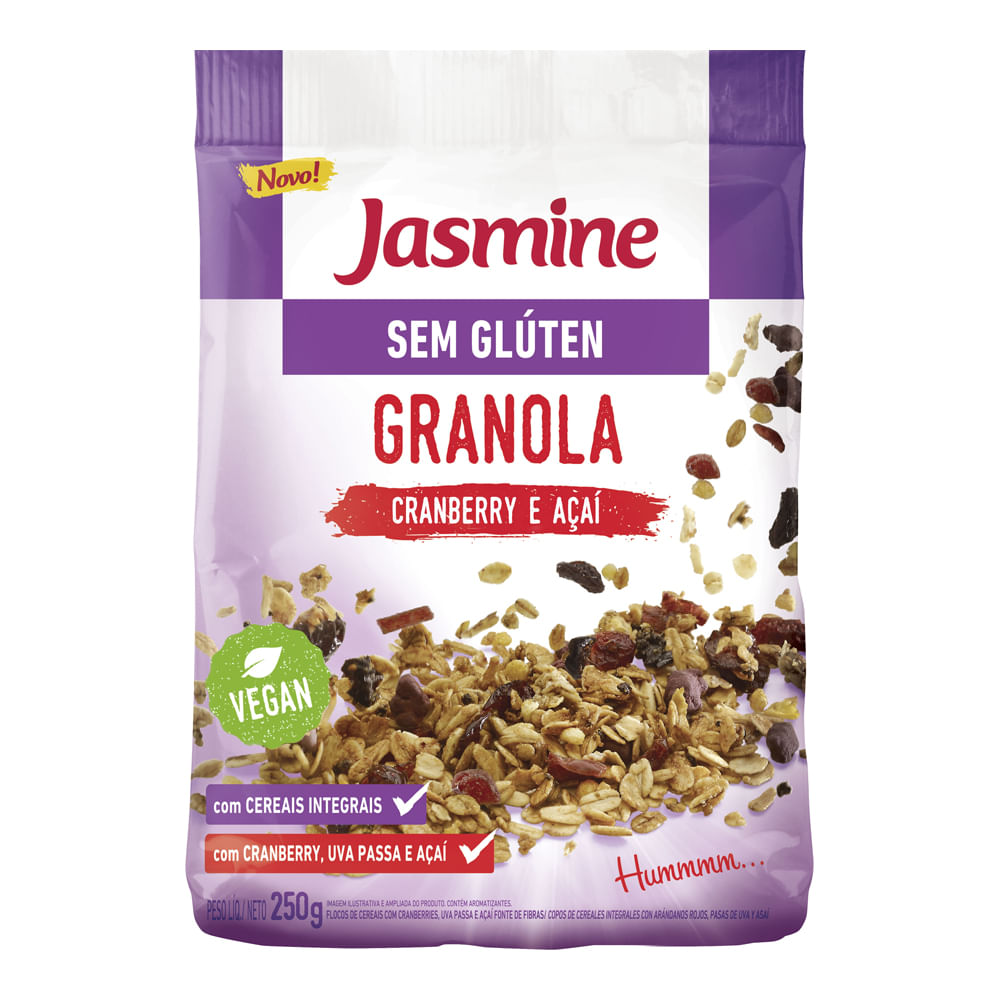 Granola Sem Glúten Cranberries e Açaí Jasmine 250g Casa Santa Luzia