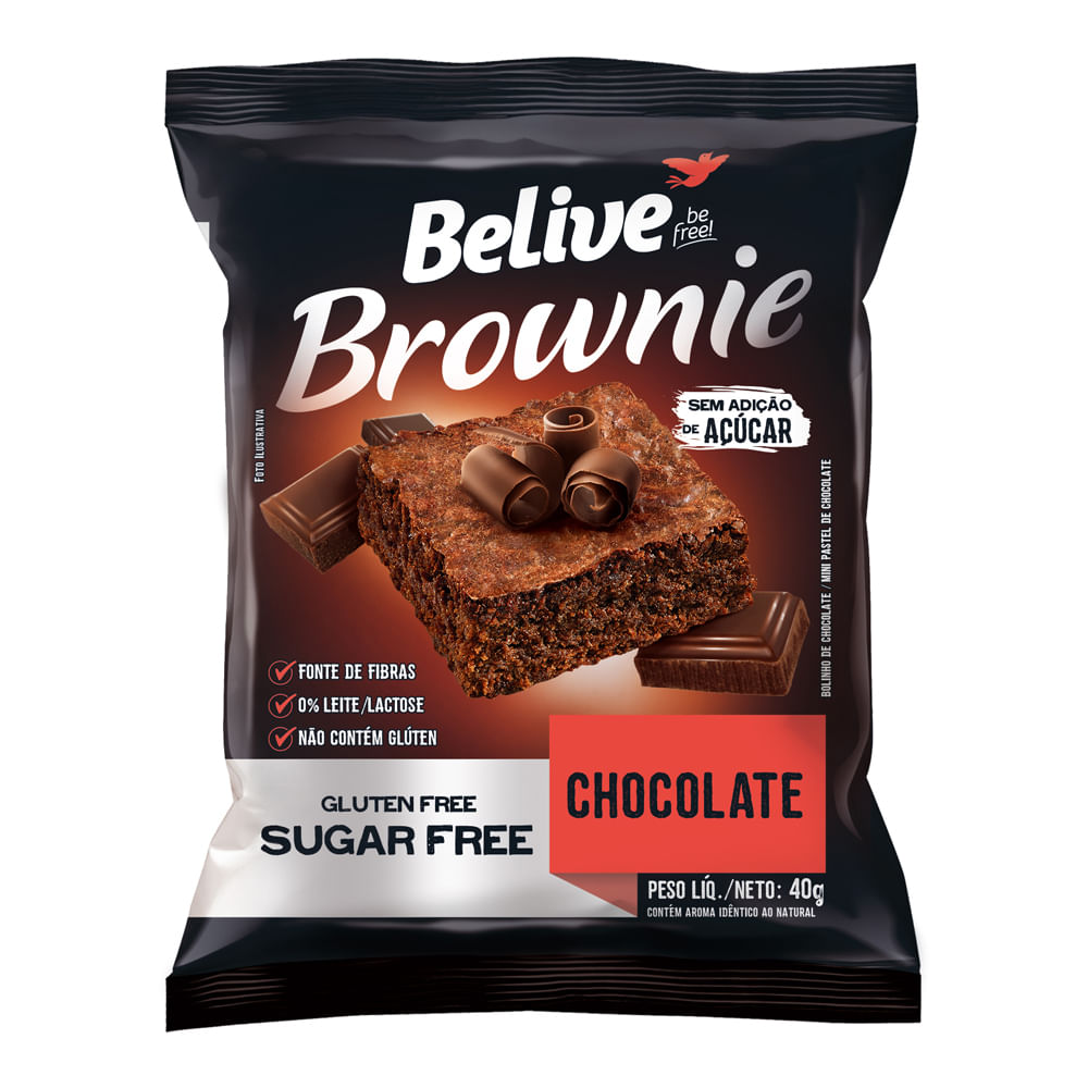 Brownie Belive Sem Glúten e Lactose Chocolate 40g Casa Santa Luzia