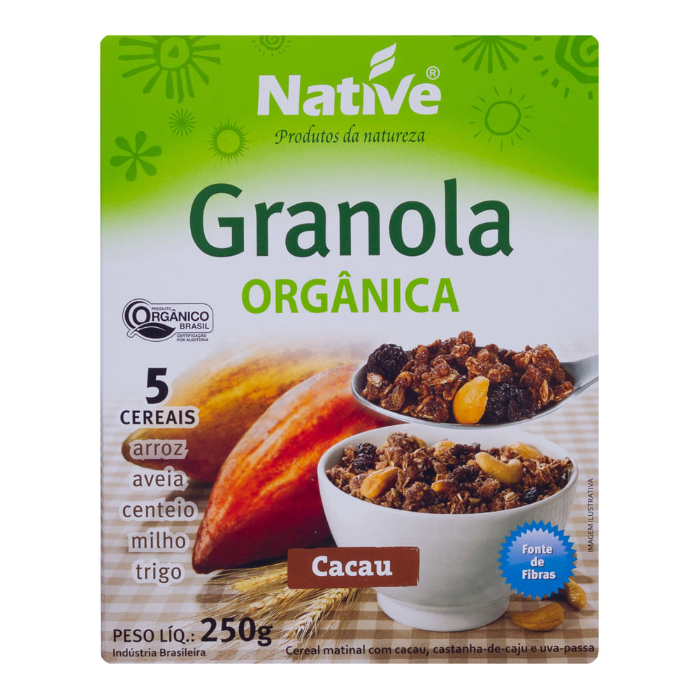 Granola Orgânica Native Sabor Cacau 250g Casa Santa Luzia